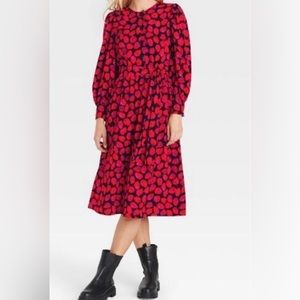 Who What Wear Red Leaf Dress